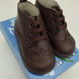 Dark Brown Lace-Up Leather Shoes B2917