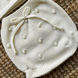 Completo incrociatino + bloomers lavorazione noccioline latte Mi Lucero x LA NUVOLA LAB I25307 I25309
