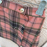 LAB classic red tartan kilt skirt with brooch