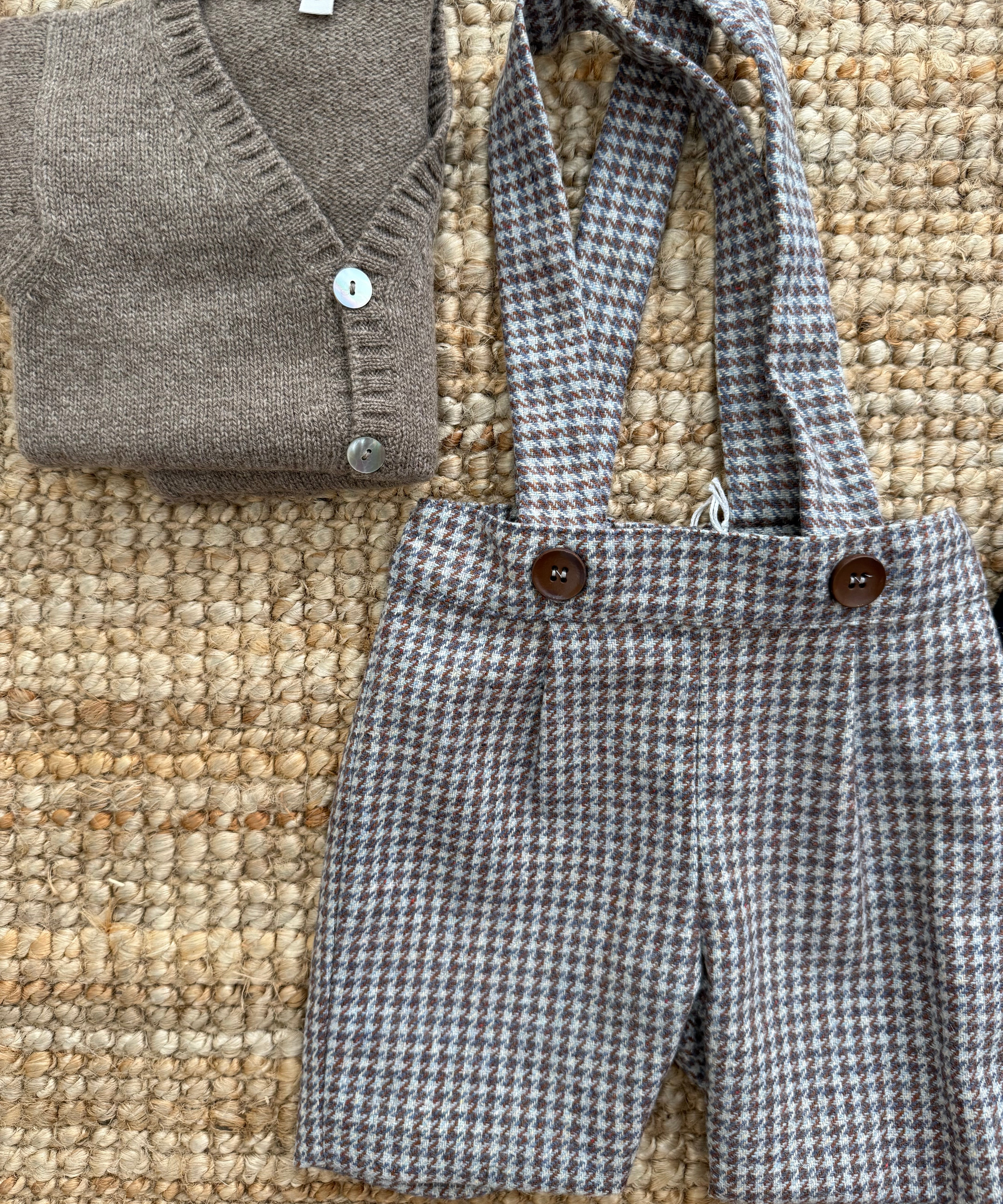 Bermuda con bretelle tartan pied de poule Mariella Ferrari PTM11