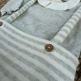 Completo spezzato body collo frill e salopette Tiny Soul TS703 TS704