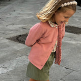 Cardigan Magil rosa babol con rouches IN22068