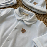 Tutina in ciniglia azzurra con orsetto BEAR53 BabyGi