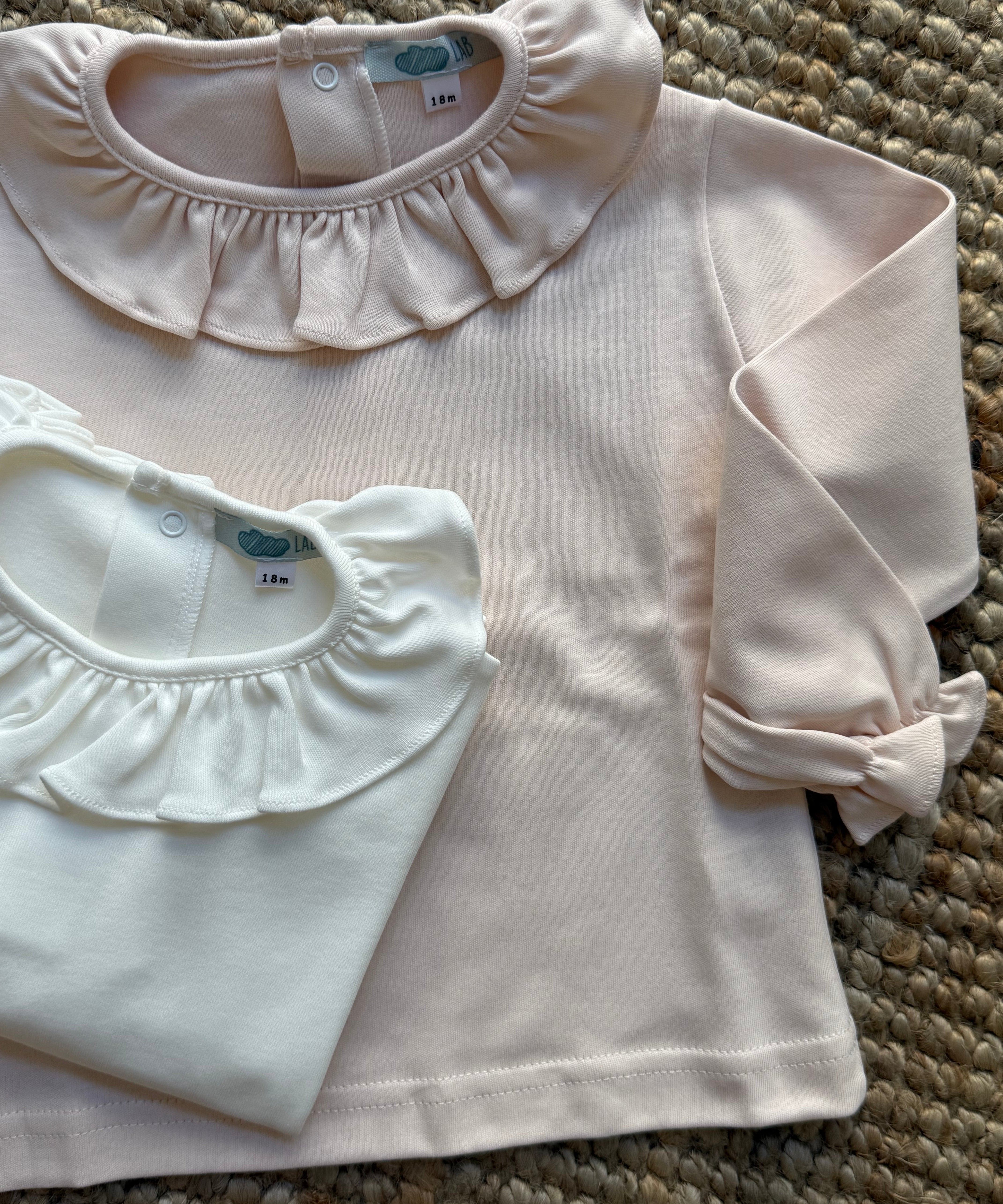 Polo LAB rosa con colletto frill