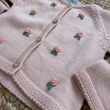 Cardigan rosa con ricamo a mano fiori Mi Lucero x LA NUVOLA LAB 24064