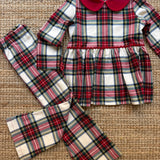 Completo LAB tartan fondo panna pantalone zampetta