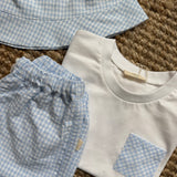 Completo t-shirt + boxer mare vichy bianco e azzurro HS70B Baby Gi