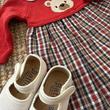 Abito orso con gonna tartan DK228 DrKid