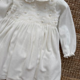Abito battesimale in ciniglia ricamo smock Malvi F26I124VELVV