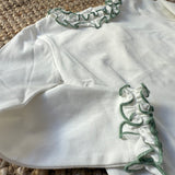 T-shirt latte collo rouches profilato salvia Malvi F25M026CAJJ