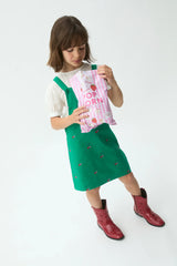 Abito salopette con ciliegie ricamate Compania Fantastica 43418