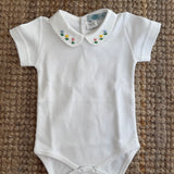 Body LAB newborn colletto ricamato tulipani