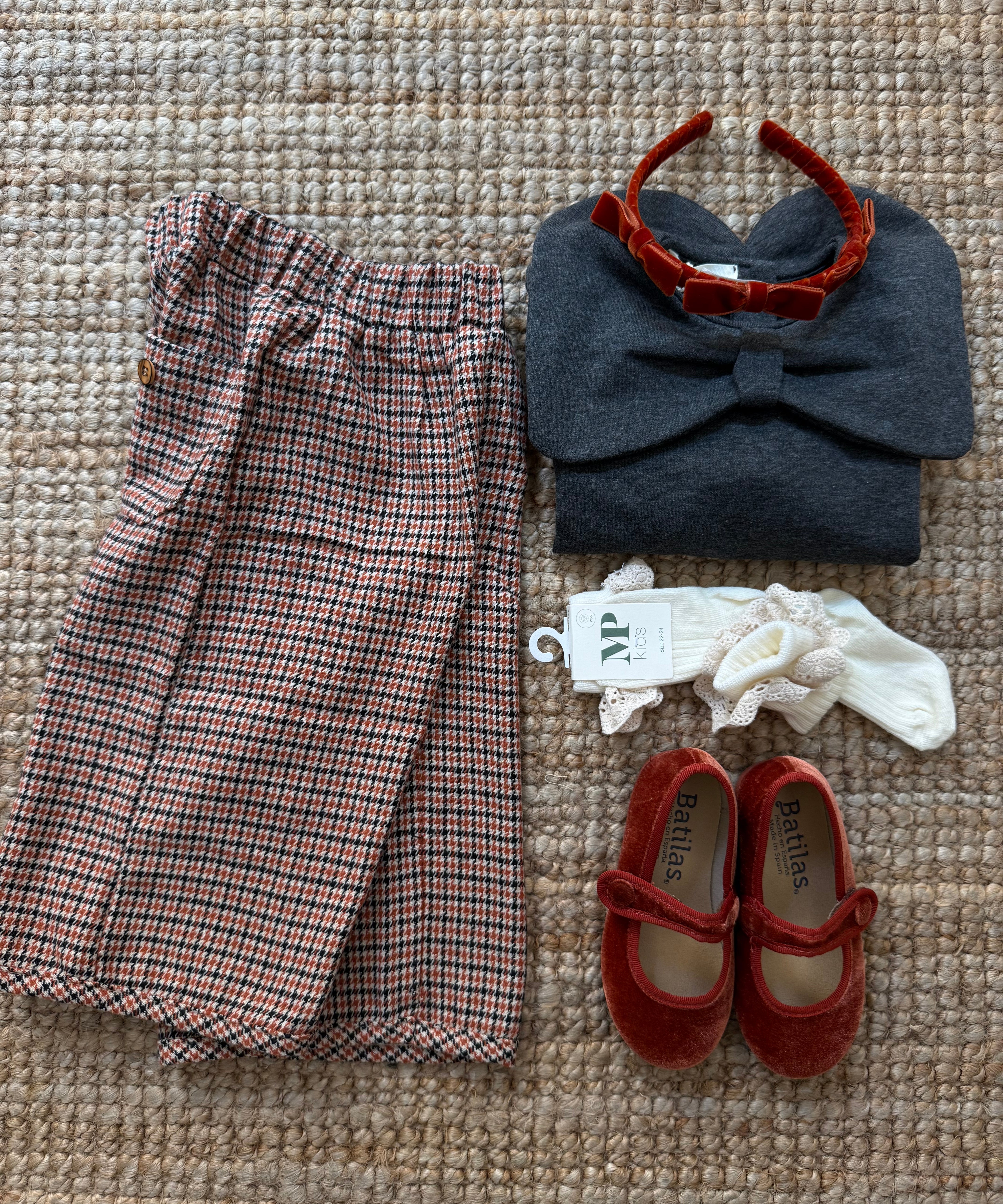 Pantalone pied de poule zucca e antracite 138702 Time to Bloom