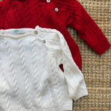 Maglioncino girocollo trecce rosso Mi Lucero x LA NUVOLA LAB 26298
