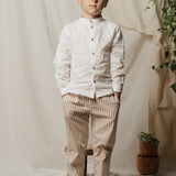 Pantalone riga bianco e corda Time to Bloom 133502