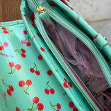Borsa cartella media con tracolla tiffany con ciliegie Naj-Oleari