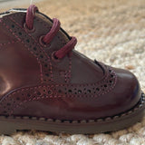 Scarpe pelle lucida stringata bordeaux B3125