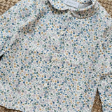 Camicetta fiorellini azzurro collo tondo 7320 77 Pepecè