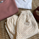 Pantalone in velluto millerighe stampa fiorellini HE89G BabyGi