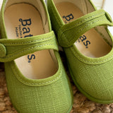 Scarpe ballerine lino verde art 173144