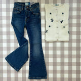 Jeans stretch mid rise skinny flaire  Noelia