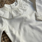 Body latte collo frill ricamo tono su tono Dr Kid DK108
