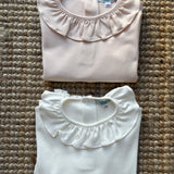 Polo LAB rosa con colletto frill