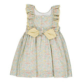 Abito ricamo smock fiori giallo Mélina Kidiwi 36141