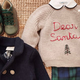 Maglione tortora maglia grossa ricamo DEAR SANTA Mi Lucero x LA NUVOLA LAB I25316