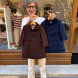 Cappotto doppio petto in lana cioccolato con imbottitura interna Ancar