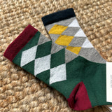 Contrast Checkered Sock 1193M