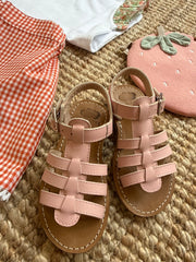 Sandalo in cuoio rosa LAB 1542