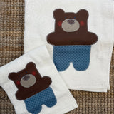 Set biancheria coppia asciugamani latte ORSO marrone - Tessuti e Vissuti capsule x LANUVOLALAB