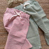 Pantalone loose fit vichy verde e bianco Pigeon 26LOOSSC