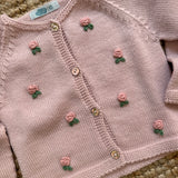 Cardigan rosa con ricamo a mano fiori Mi Lucero x LA NUVOLA LAB 24064