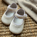 Scarpe ballerine bebè velour latte A2501