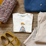 LAB T-shirt with embroidered fantasy patch for girls