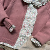 Camicia fantasia fiori rosa colletto ricamato punto smock Malvi F26M023CAPA