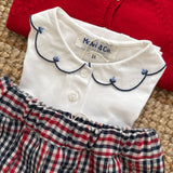 Gonna in flanella quadretto blu e rosso Malvi F26M032GNN