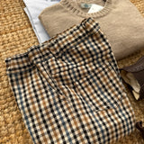 Pantalone in flanella quadretto toni marrone Malvi F26B209PNNC