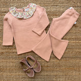Completo Magil rosa con colletto a fiorellini IN31081 IN35055