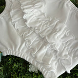 Bloomers LAB in jersey bianco con rouches