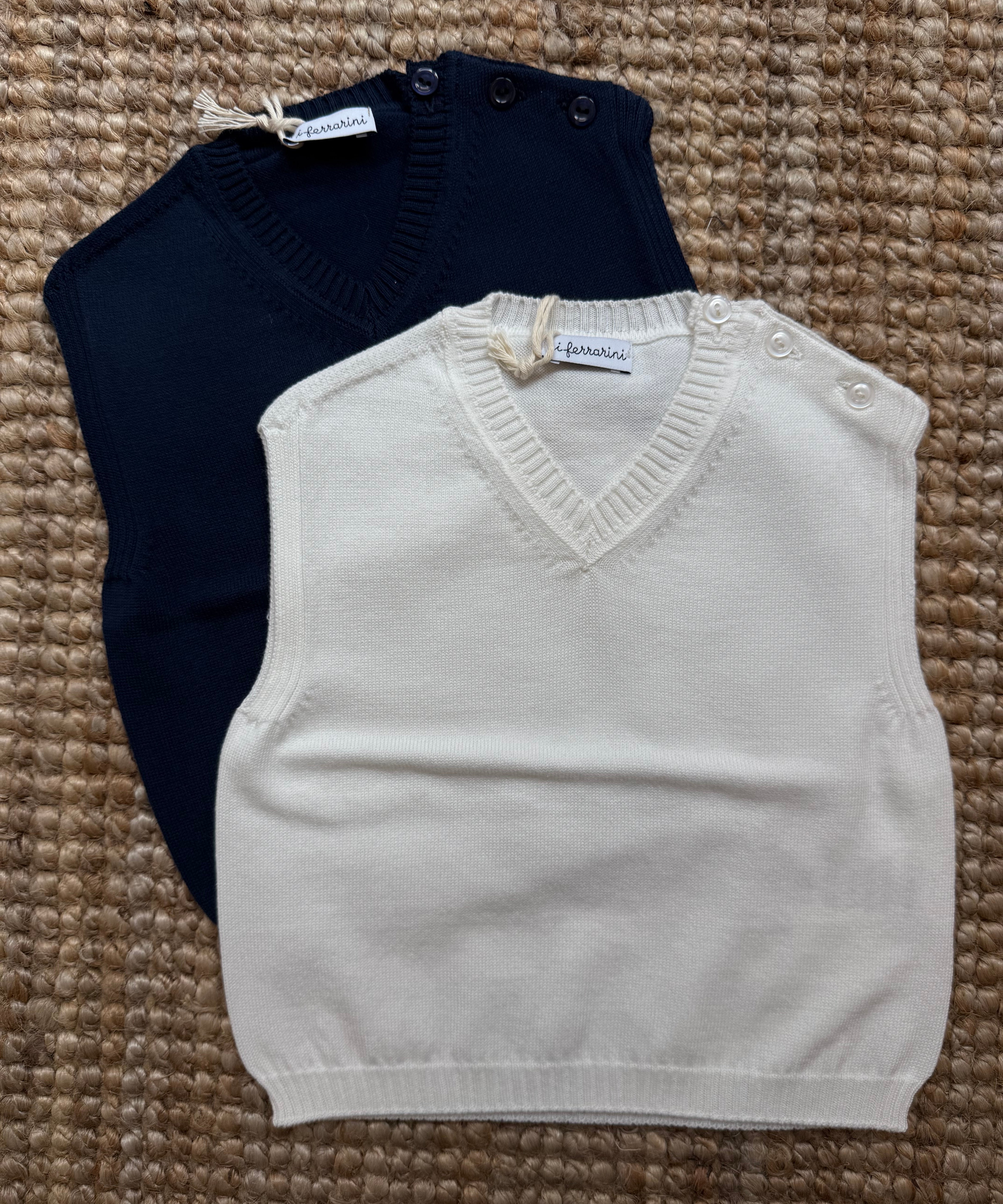 Gilet scollo v blu I Ferrarini I2505