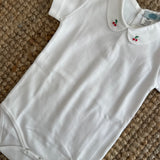 Body LAB newborn colletto ricamato ciliegie