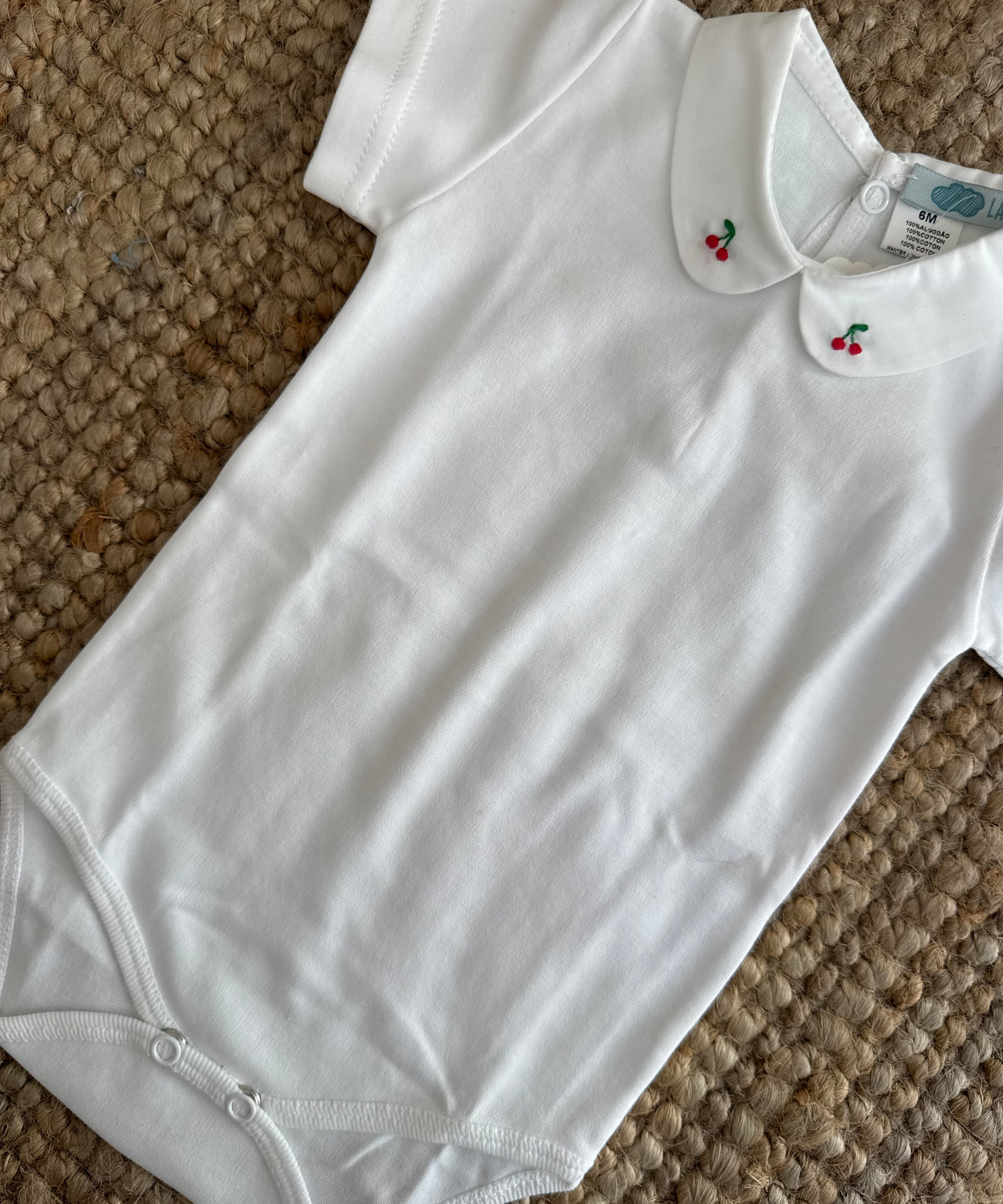 Body LAB newborn colletto ricamato ciliegie