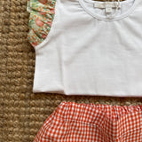 Shorts vichy bianco e arancio Mariella Ferrari PND4