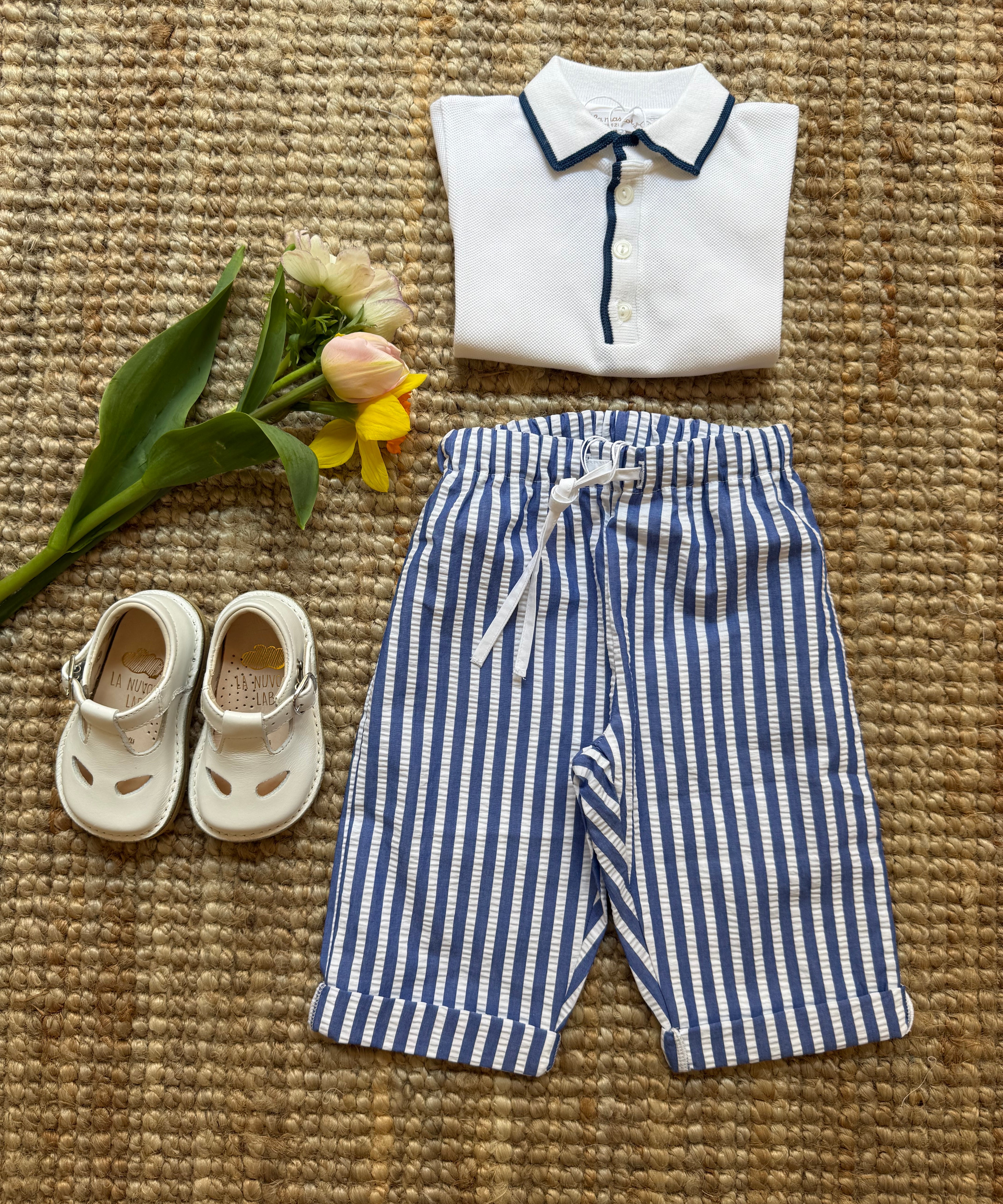 Pantalone rigoni bianco e blu La Mascot 55/2101745