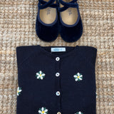 Cardigan blu con ricamo a mano fiori Mi Lucero x LA NUVOLA LAB 24064