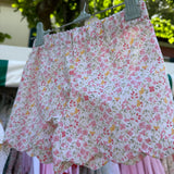 Shorts LAB cappe fantasia fiorellini rosa e giallo
