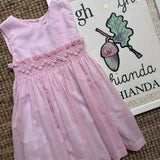 Abito rosa in voile con ricamo smock Malvi & Co S26M004VEZV